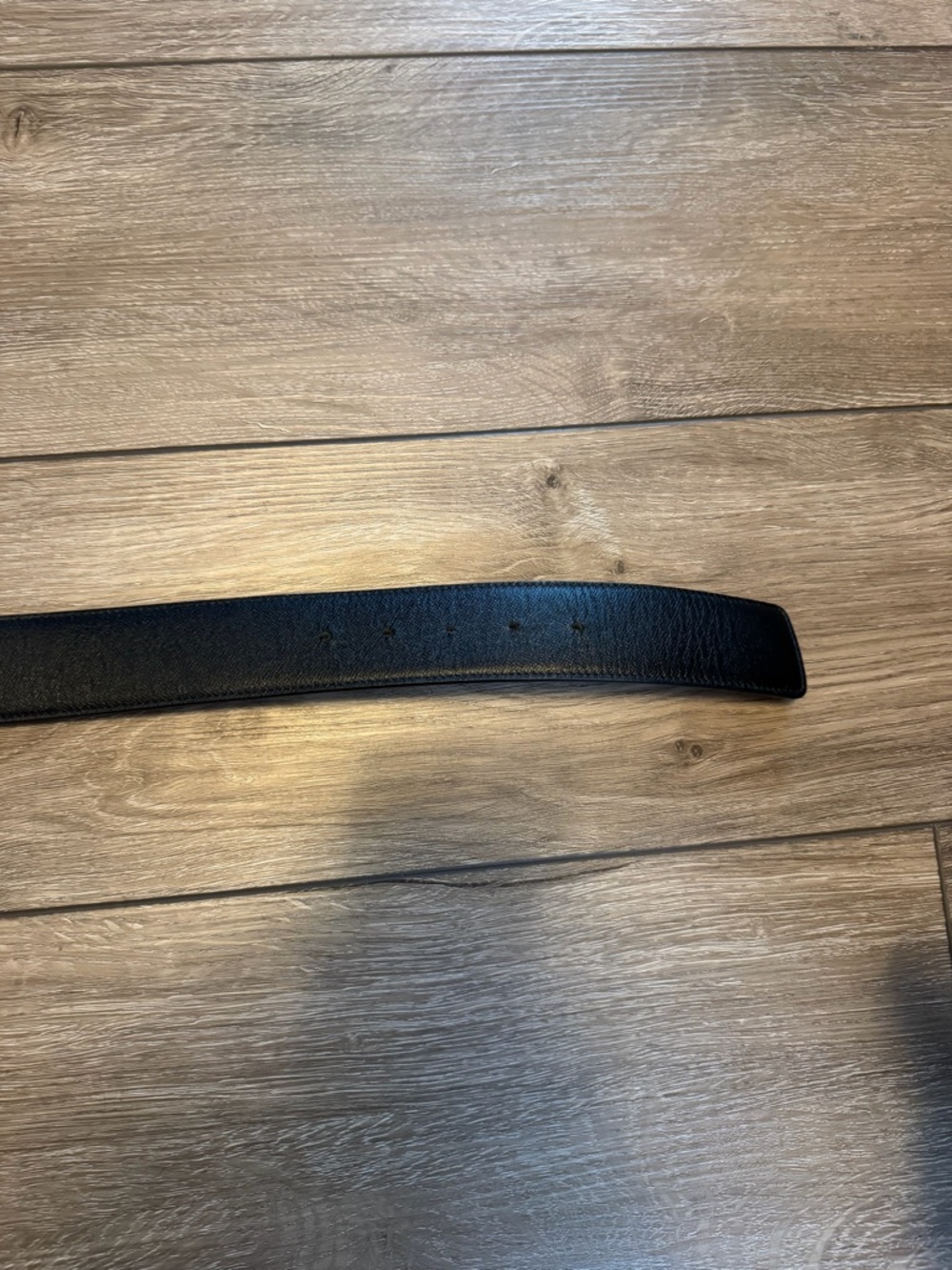 MCM Gold Belt Buckle on Black Strap - Picture 3 of 3